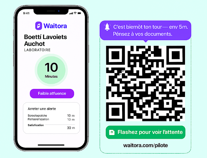 Scanner un QR code pour voir l’attente, obtenir le score IWEA et générer des exports audit-ready
