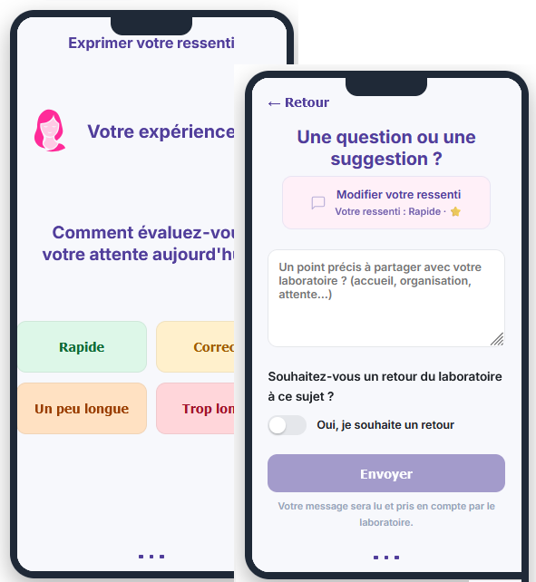 Module de satisfaction patient et collecte d'avis